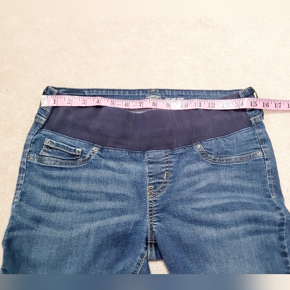 Levi's Baby Bump Skinny Maternity Jeans Size Medium Blue Stretch - Picture 6 of 14